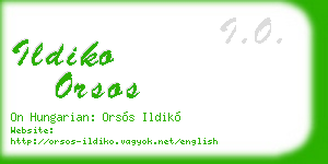 ildiko orsos business card